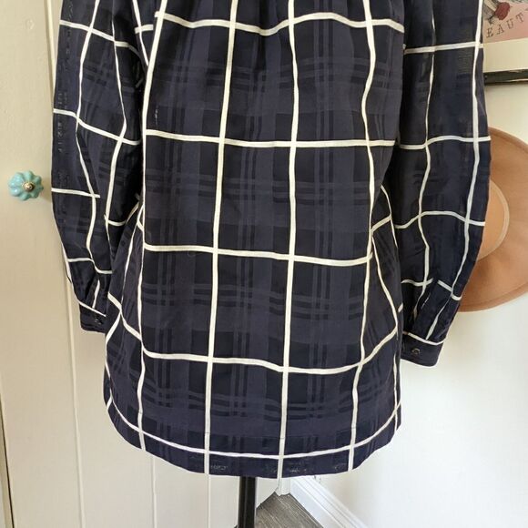 J. Crew Peasant Top 4 Nautical Coastal Cowgirl Preppy Academia Sailor Chic - Picture 10 of 14